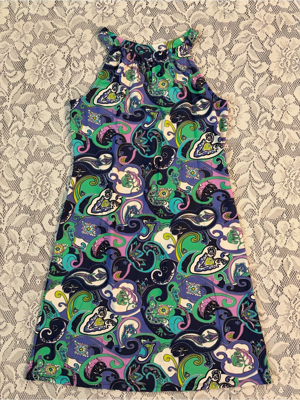 Jude Connally Retro Paisley Print Halter Dress